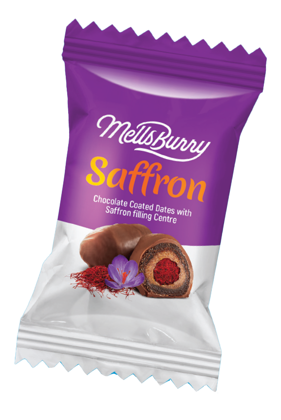 CHOCOLATE COATED DATES WITH A SAFFRON FILLING