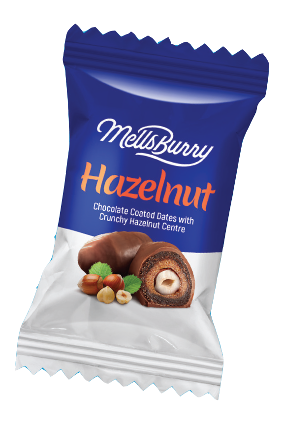 CHOCOLATE COATED DATES WITH A CRUNCHY HAZELNUT
